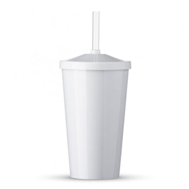 Copo com Tampa e Canudo 550ml