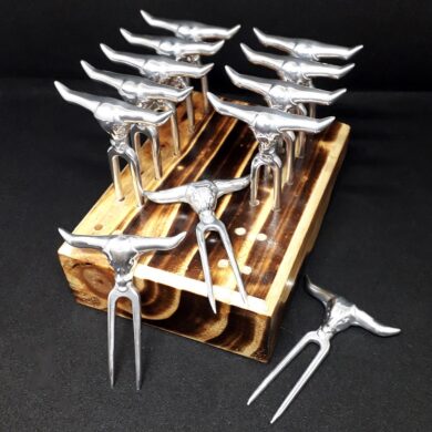 Conjunto de Garfos para Petiscos Churrasco Alumínio