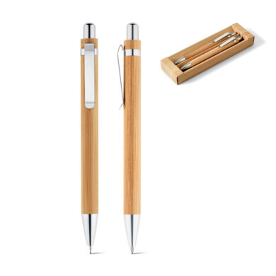 Conjunto Ecológico Caneta e Lapiseira Bambu